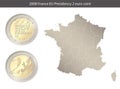 France. 2 Euro coin. French Presidency of the Council of the European Union.